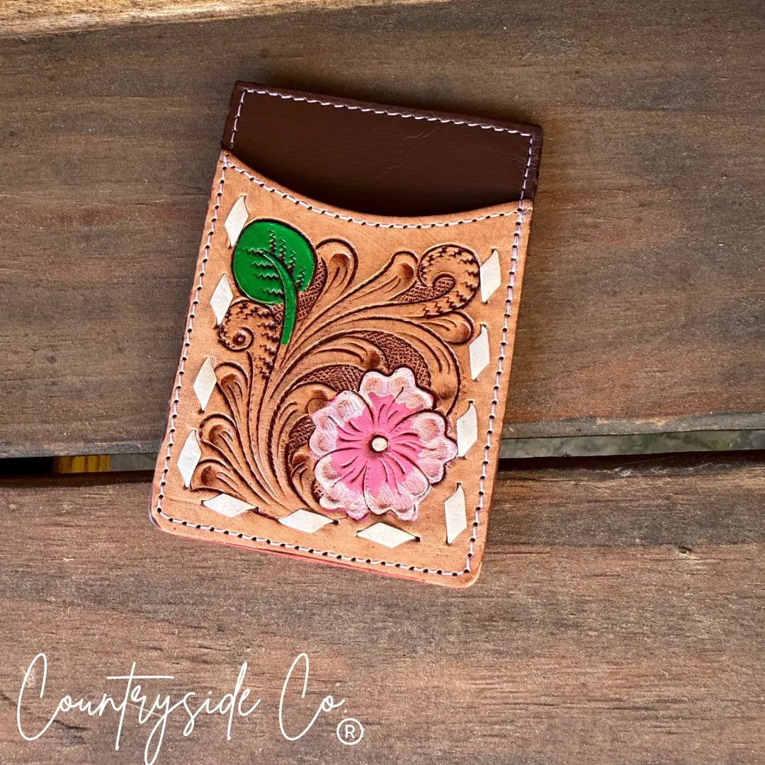Tooled Leather Credit Card Holder Countryside Co.