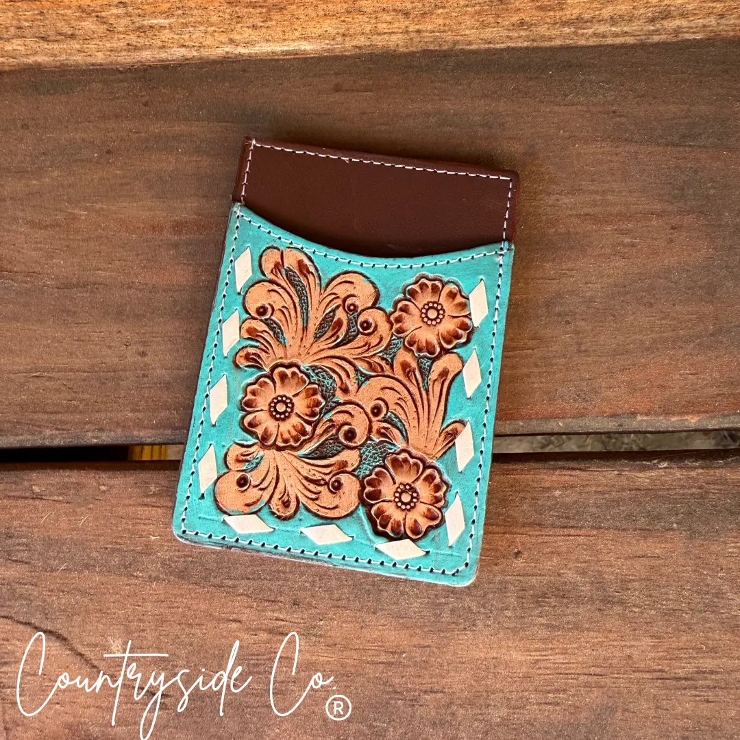 Tooled Leather Credit Card Holder Countryside Co.
