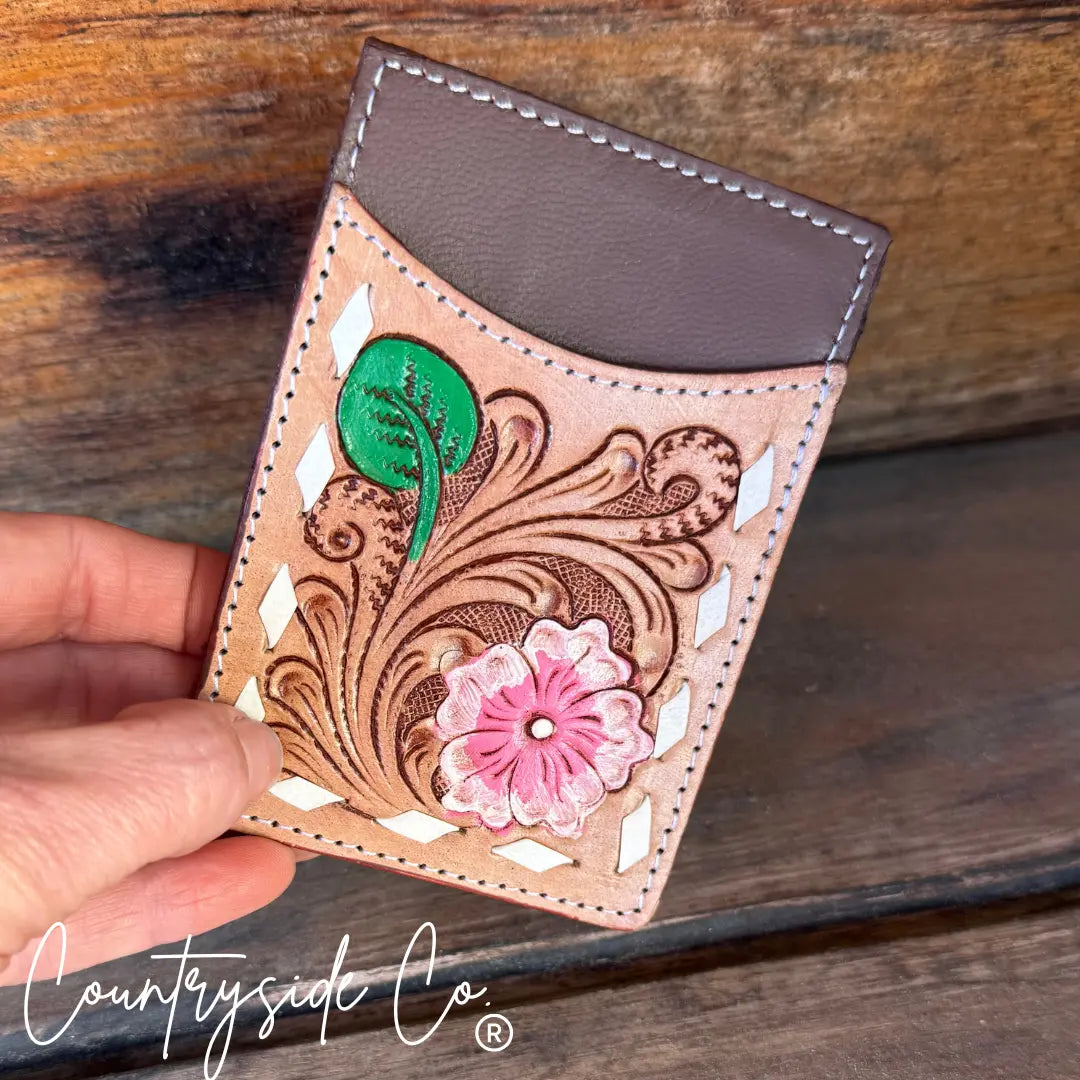 Tooled Leather Credit Card Holder Countryside Co.