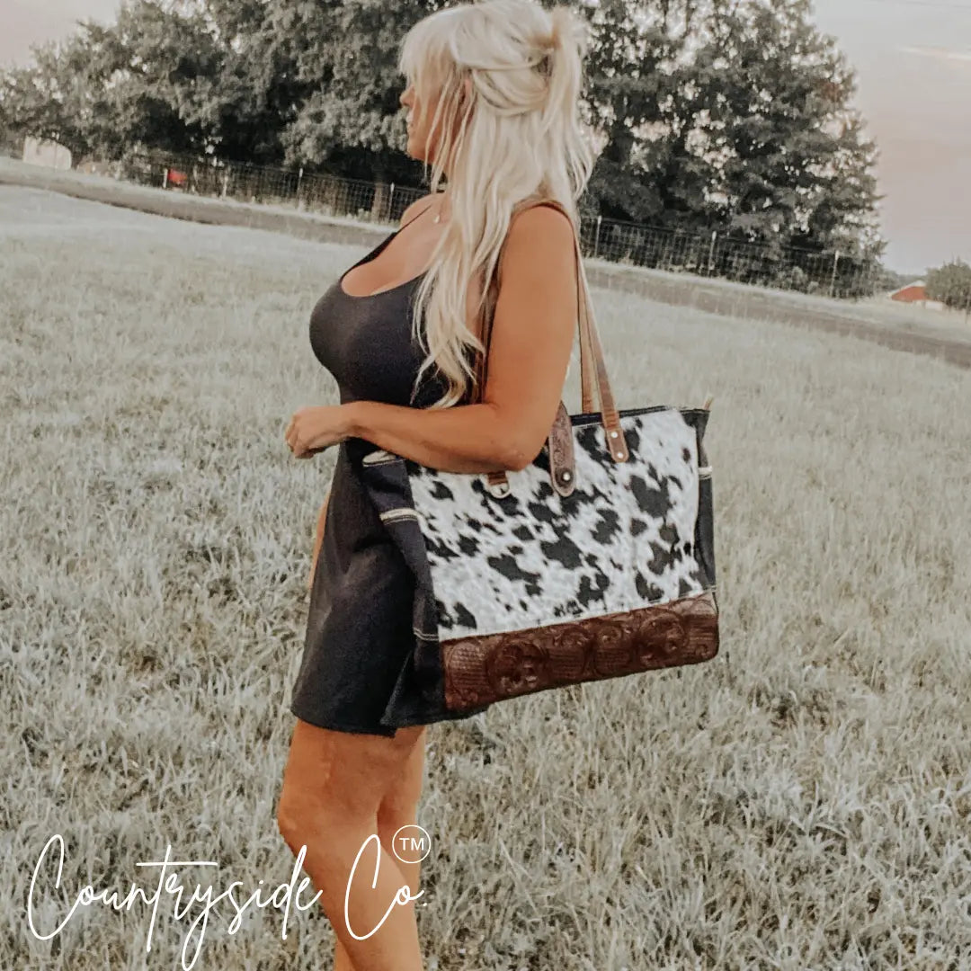 Darby Cowhide Carry All Overnight Bag Countryside Co.