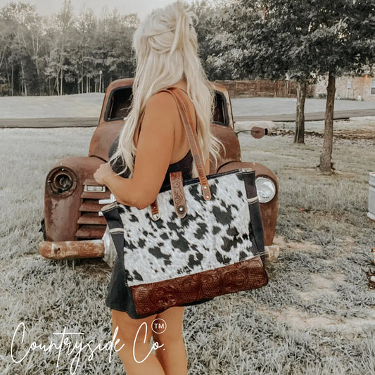 Darby Cowhide Carry All Overnight Bag Countryside Co.