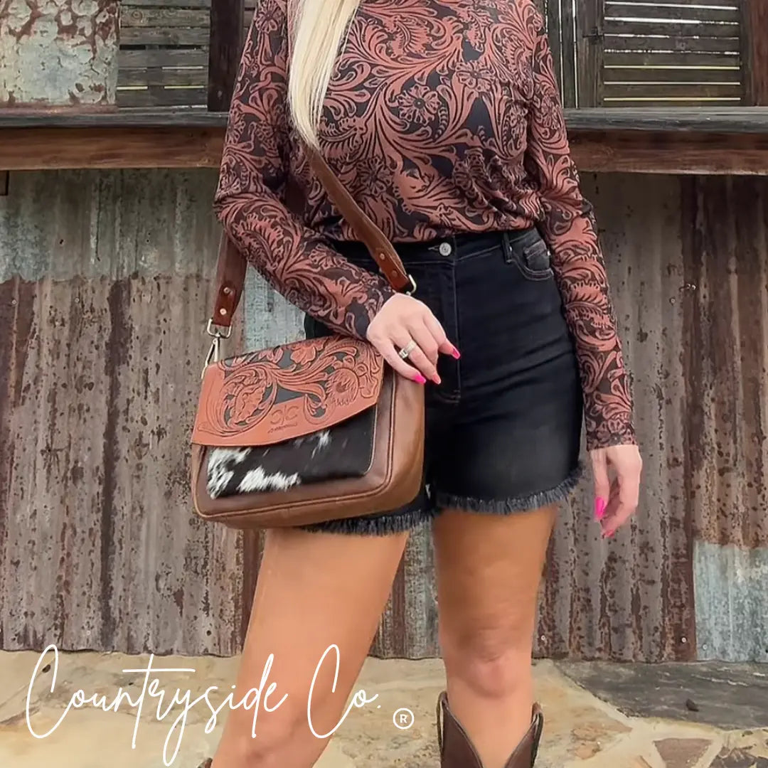 Grace Tooled Leather Purse Countryside Co.