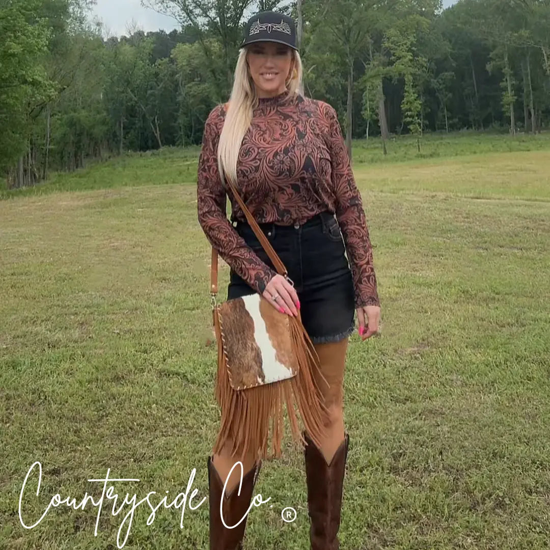 Bessie Cowhide Western Purse Countryside Co.