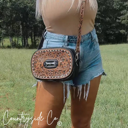Bridle Belle Tooled Leather Handbag Countryside Co.
