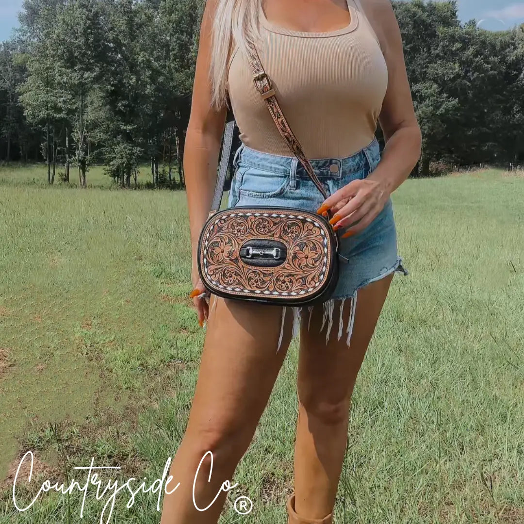 Bridle Belle Tooled Leather Handbag Countryside Co.