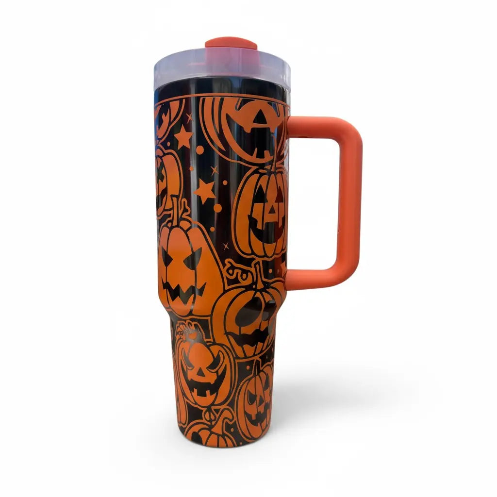 Spooky Mama 40oz Halloween Tumbler with Handle Handmadeohio