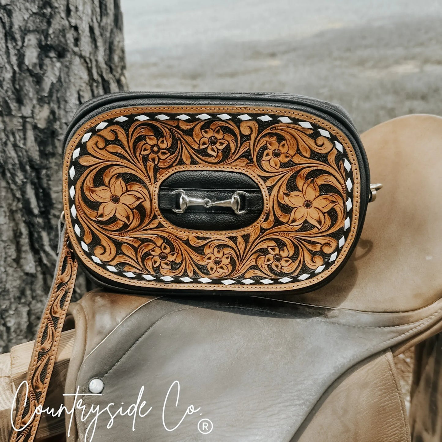 Bridle Belle Tooled Leather Handbag Countryside Co.
