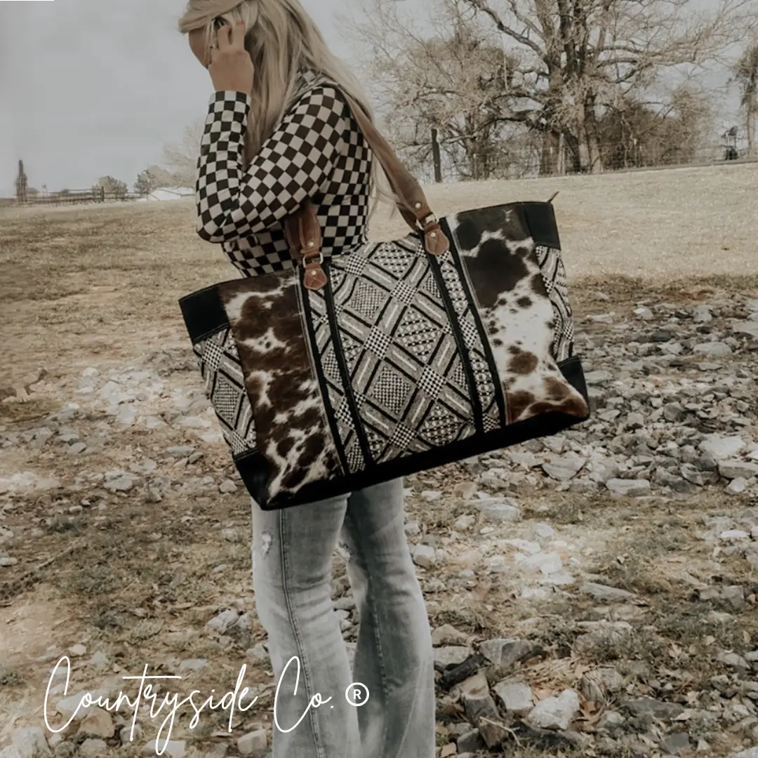 Charlene Cowhide Weekender Bag Countryside Co.
