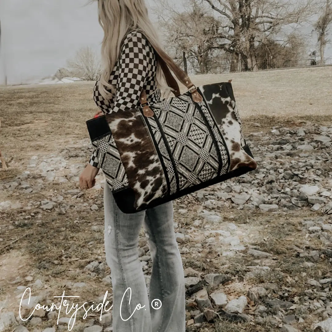 Charlene Cowhide Weekender Bag Countryside Co.