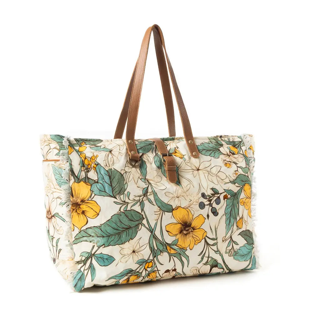 Lovely Florals Weekender Bag In Light Green Myra USA