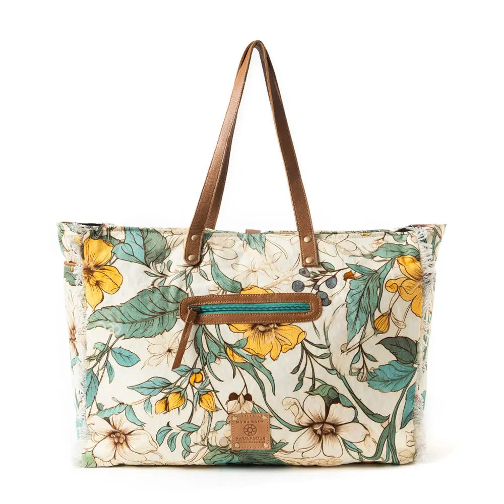 Lovely Florals Weekender Bag In Light Green Myra USA