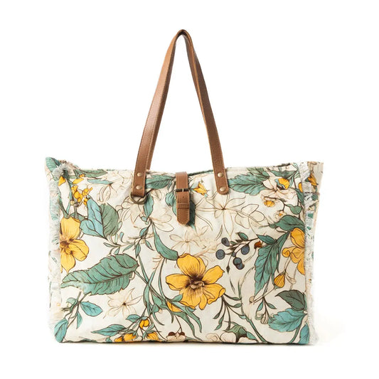 Lovely Florals Weekender Bag In Light Green Myra USA