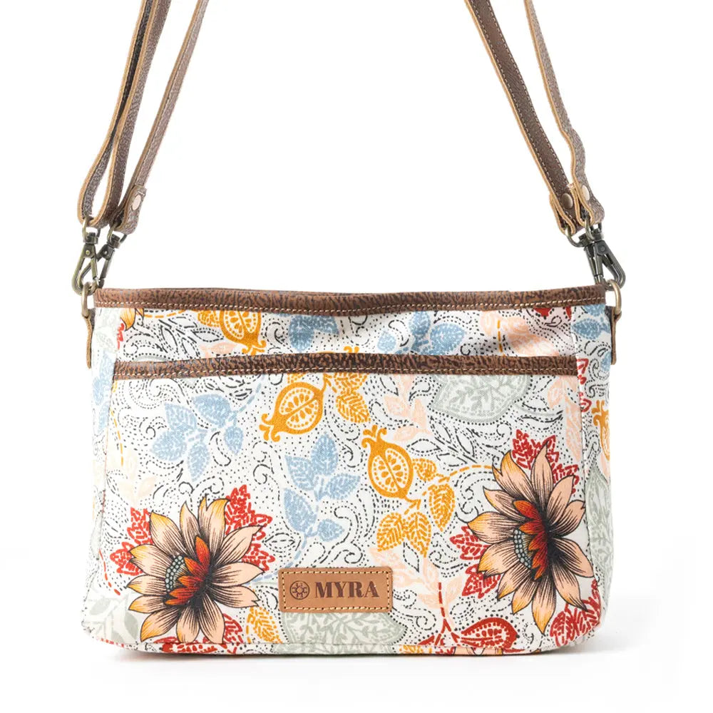 Myra MesaTrail Dahlia Floral Printed Canvas Sling Bag â€“ Lightweight Casual Crossbody Bag for Women Myra USA