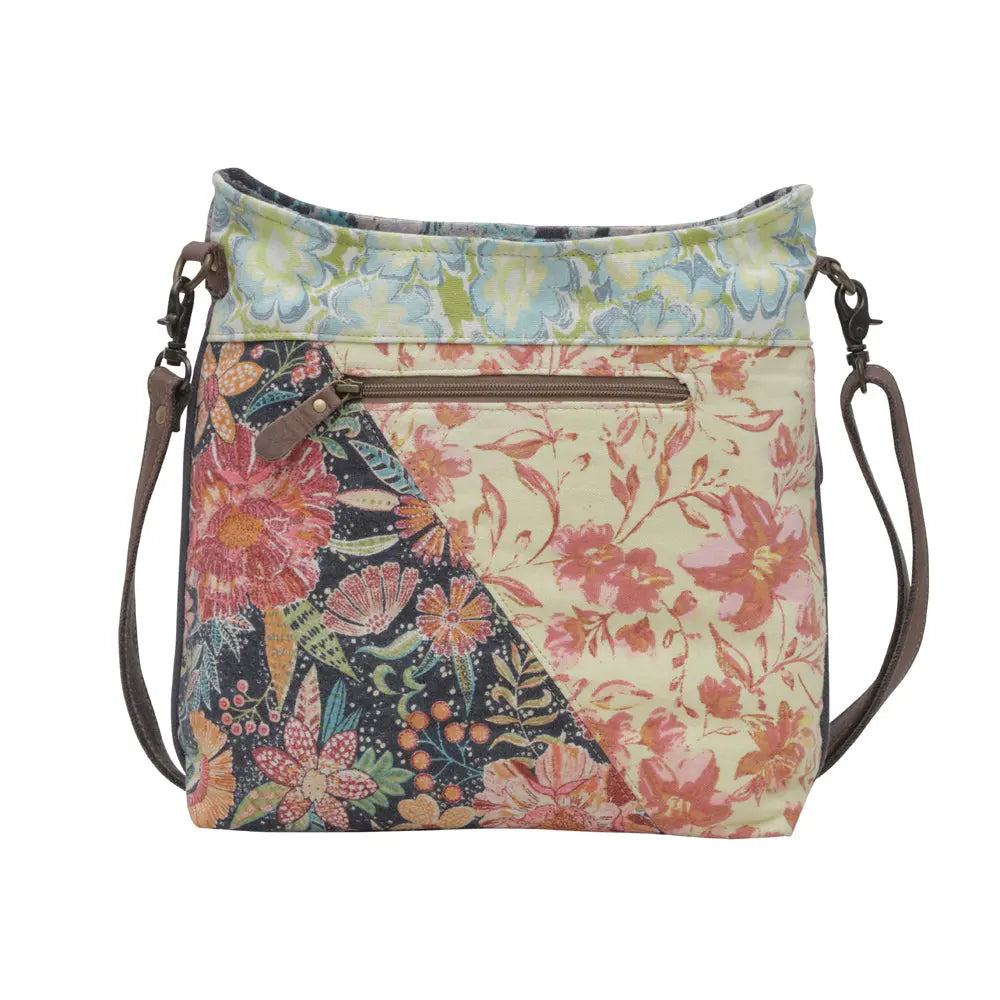 Myra Le Fleur Bel Cowgirl Shoulder Bag - Multi-Floral Print Crossbody with Leather Straps for Everyday Western Flair Myra USA