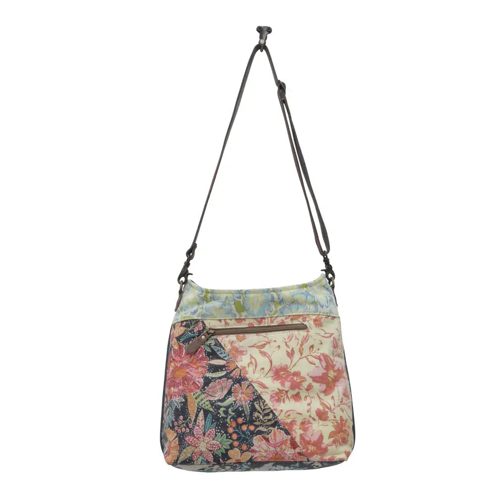 Myra Le Fleur Bel Cowgirl Shoulder Bag - Multi-Floral Print Crossbody with Leather Straps for Everyday Western Flair Myra USA