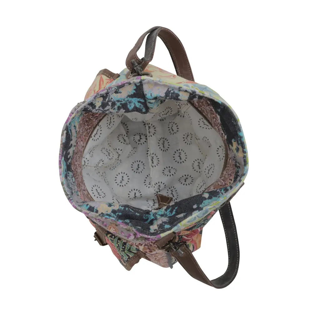 Myra Le Fleur Bel Cowgirl Shoulder Bag - Multi-Floral Print Crossbody with Leather Straps for Everyday Western Flair Myra USA
