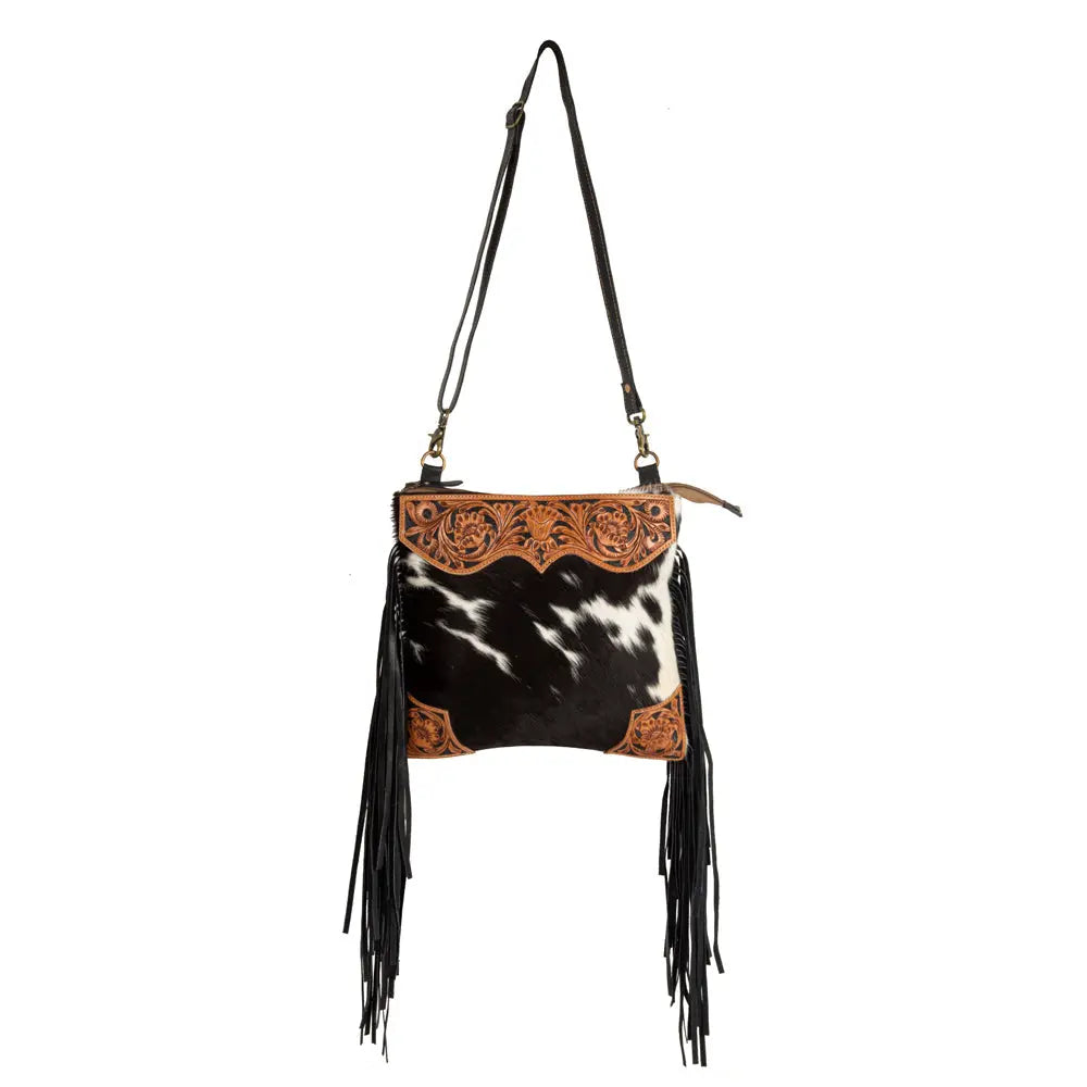 Tumbleweed Trail Fringed Hand-Tooled Bag Myra USA