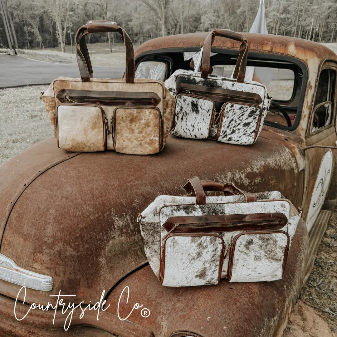 Saddlemen Carry All Cowhide Duffle Travel Bag Countryside Co.