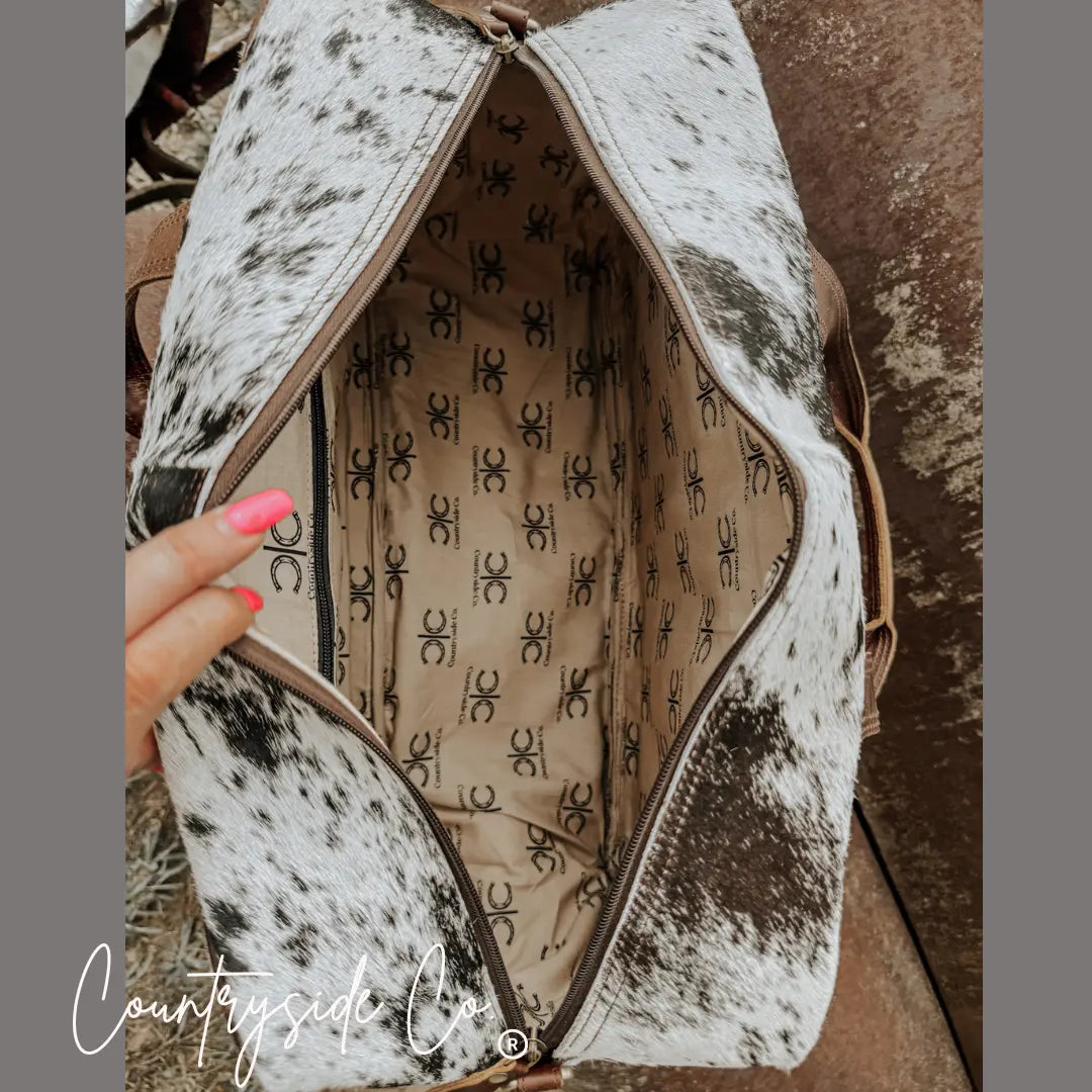 Saddlemen Carry All Cowhide Duffle Travel Bag Countryside Co.