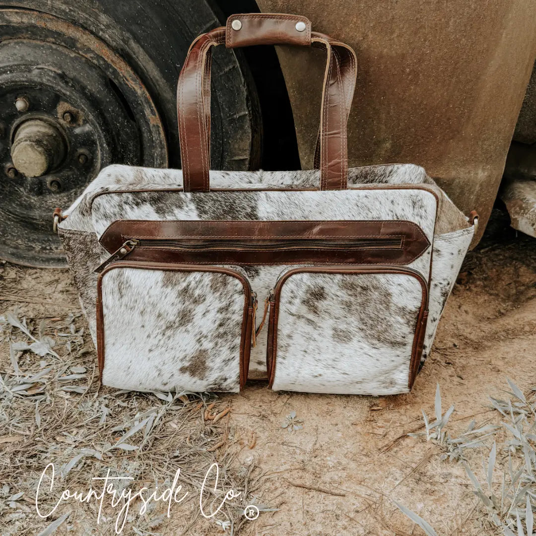 Saddlemen Carry All Cowhide Duffle Travel Bag Countryside Co.