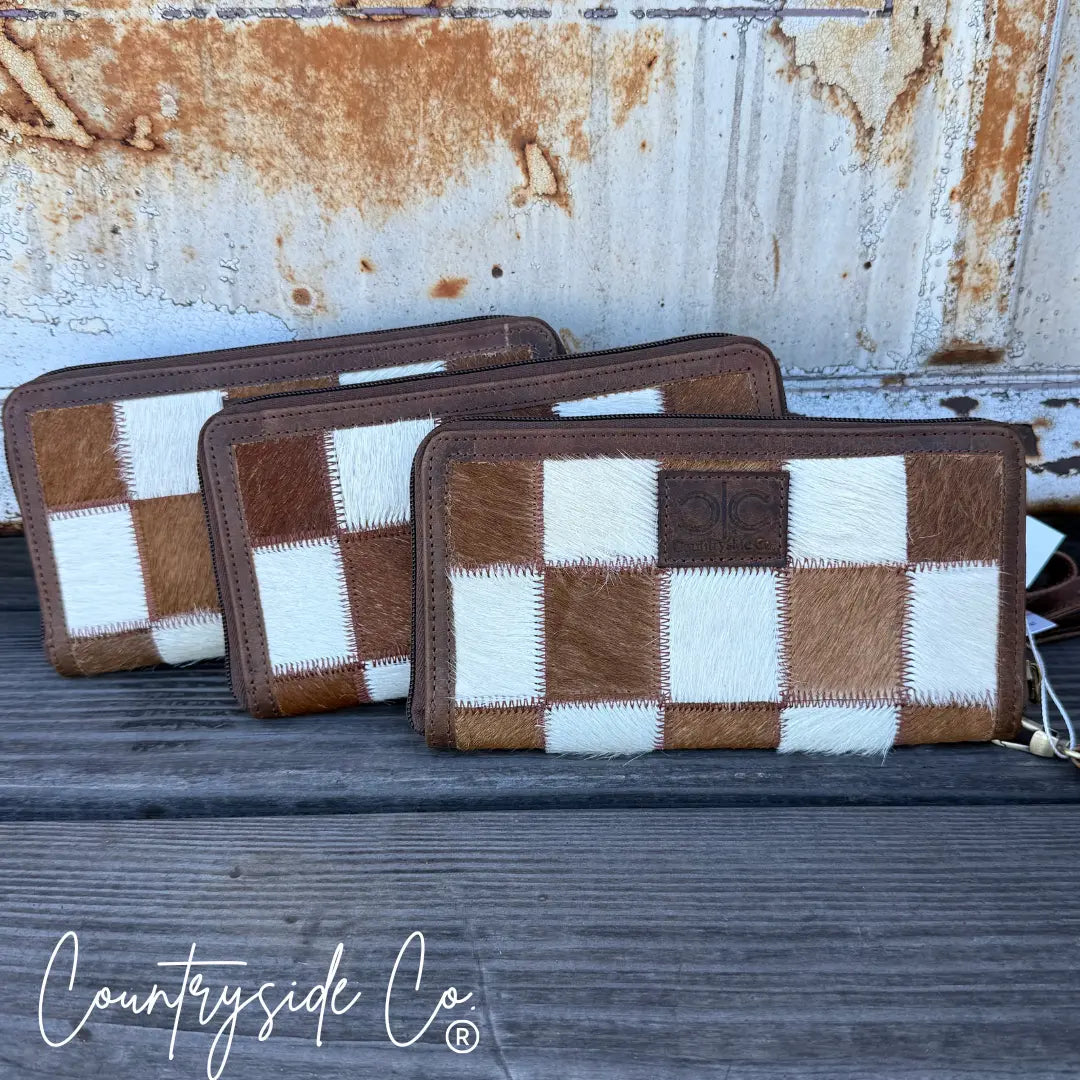 Stockdale Checkered Cowhide Wallet Countryside Co.