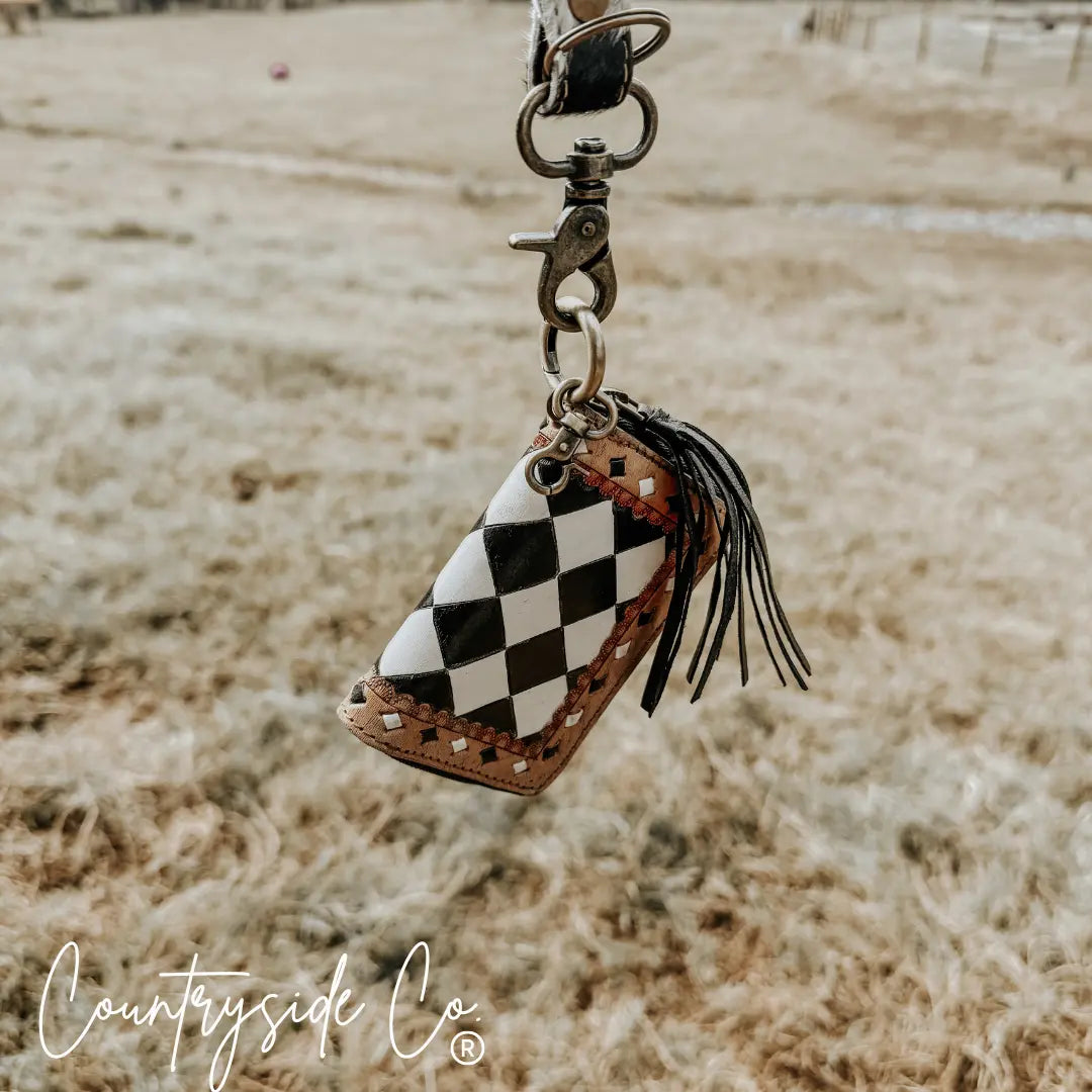 The Sidekick Checkered Mini Wallet Keychain Countryside Co.