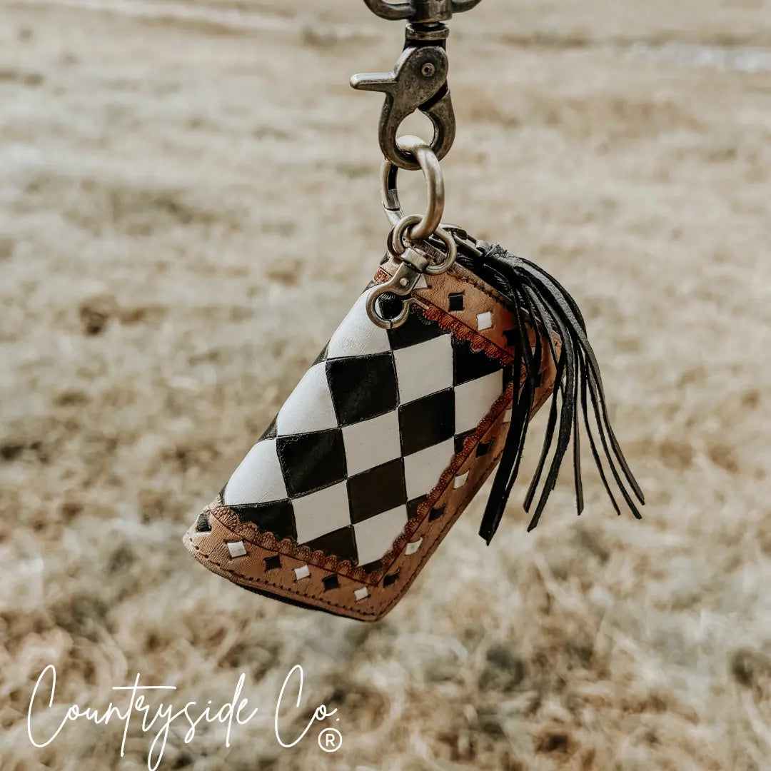 The Sidekick Checkered Mini Wallet Keychain Countryside Co.