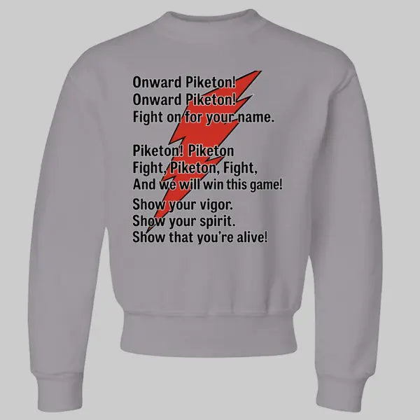 Youth Piketon Redstreaks Fight Song Crewneck Handmadeohio