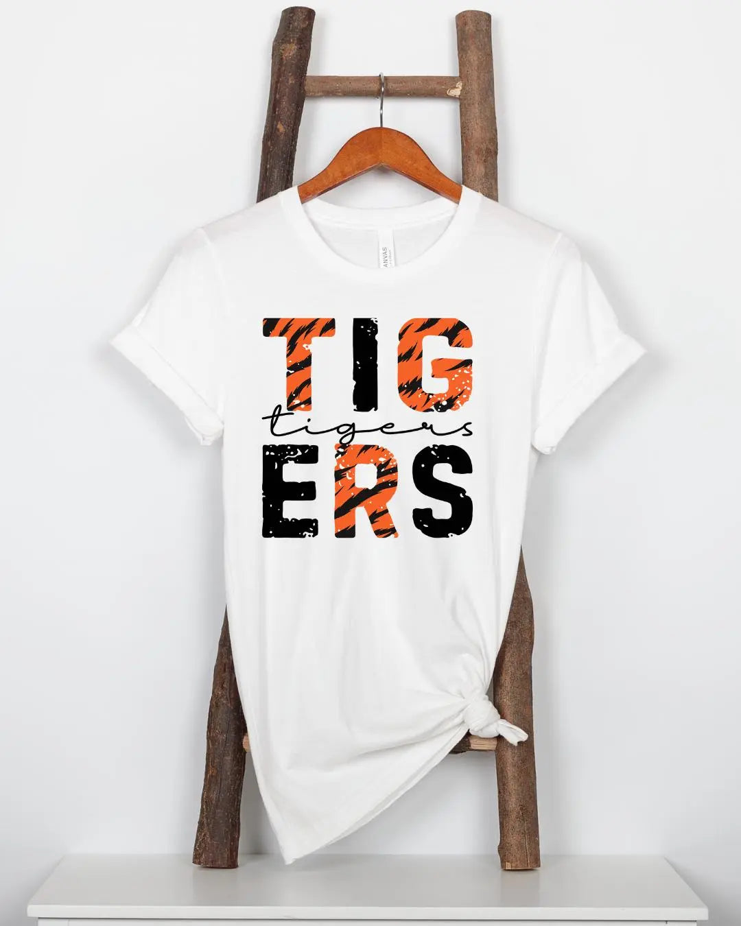 Tigers Spirit T-Shirt | Bold Tiger Stripe School Pride Tee Handmadeohio