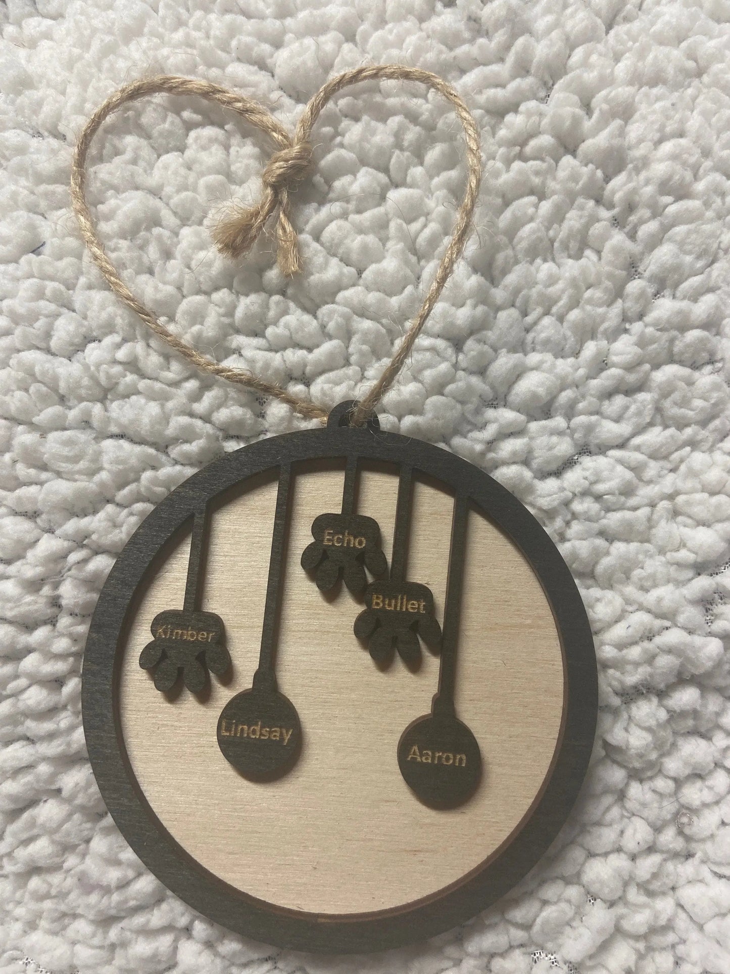 Custom wooden engraved Christmas ornaments, limited edition, handmade, one of a kind Handmadeohio