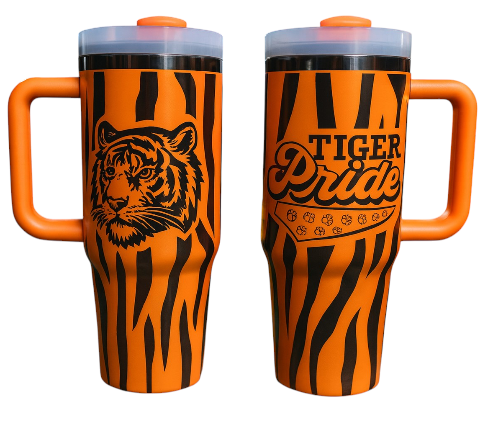 40oz Tiger Pride Tumbler – Bold Design • Huge Capacity • Ultimate School Spirit