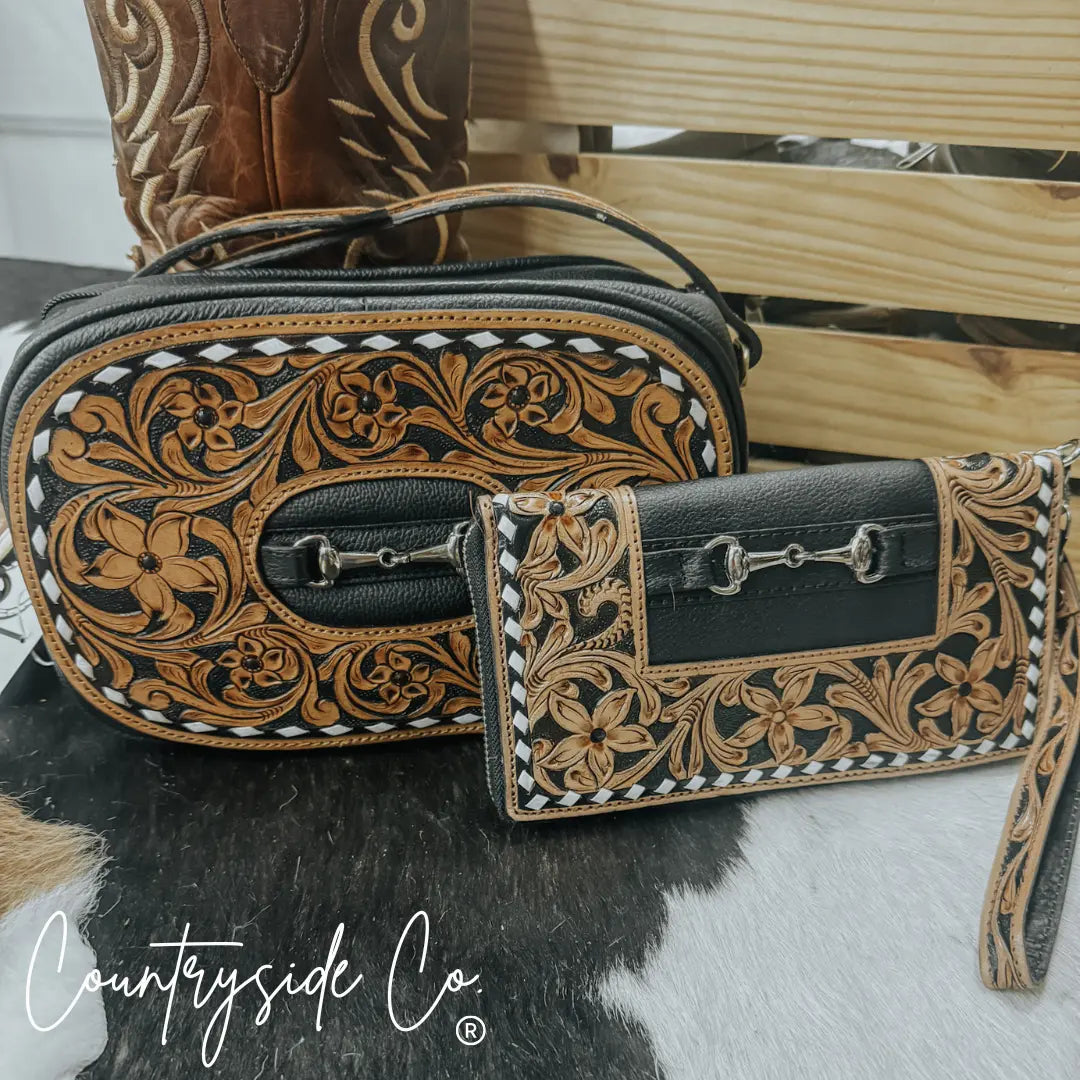 Bridle Belle Tooled Leather Wallet Countryside Co.