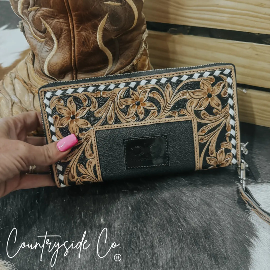 Bridle Belle Tooled Leather Wallet Countryside Co.