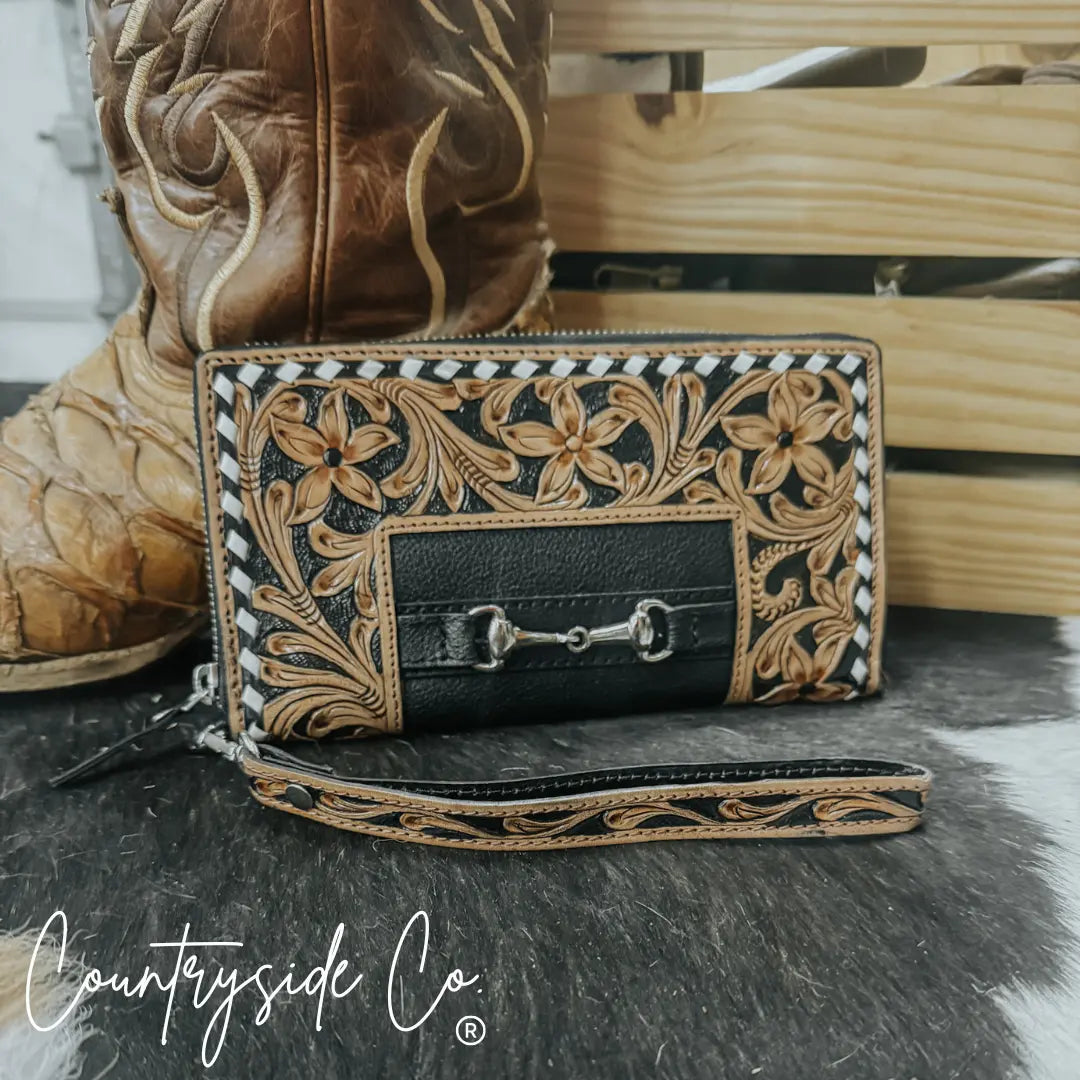 Bridle Belle Tooled Leather Wallet Countryside Co.