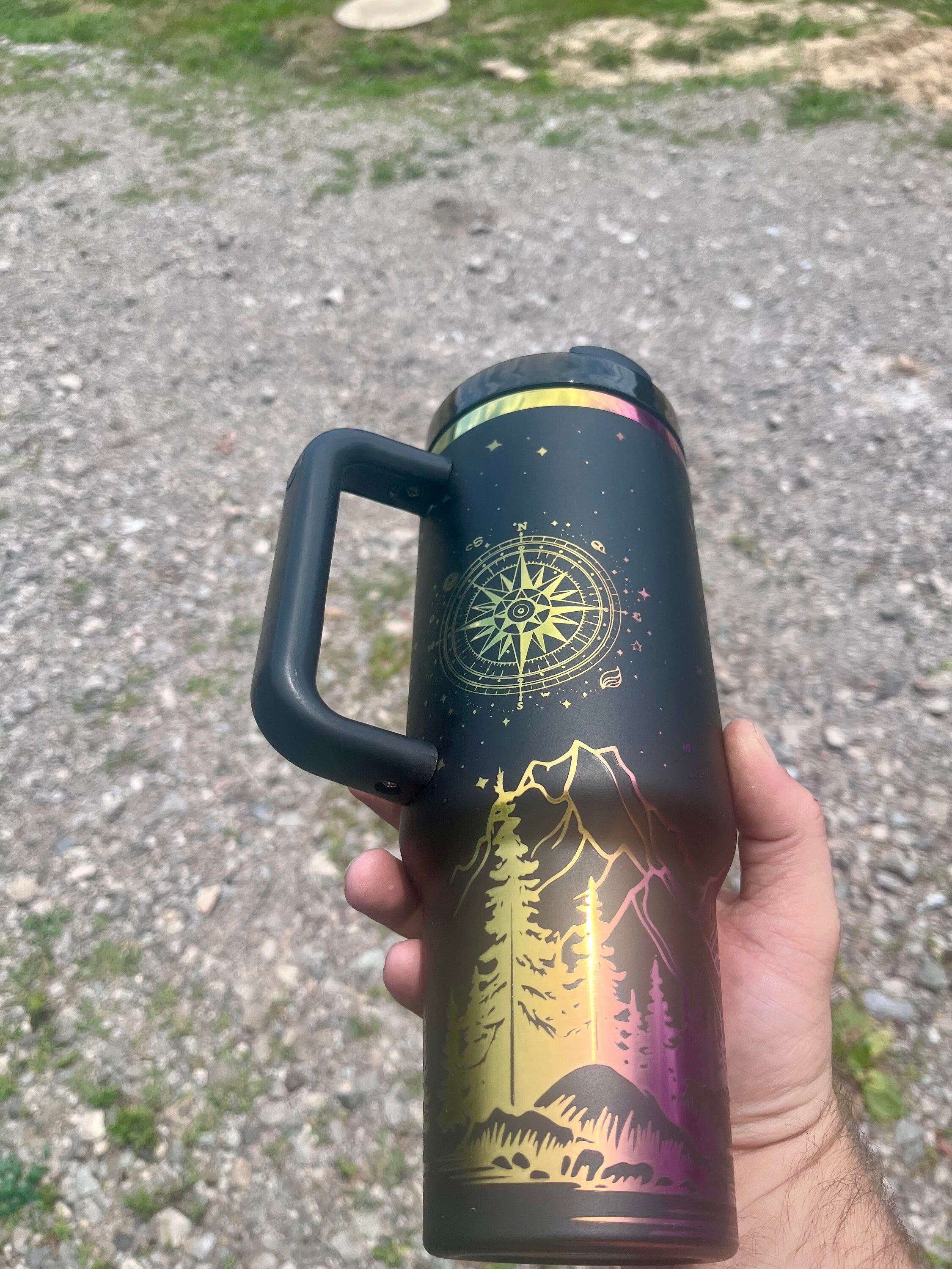 Custom Laser Engraved 40oz Tumbler: Insulated Stainless Steel Drinkware