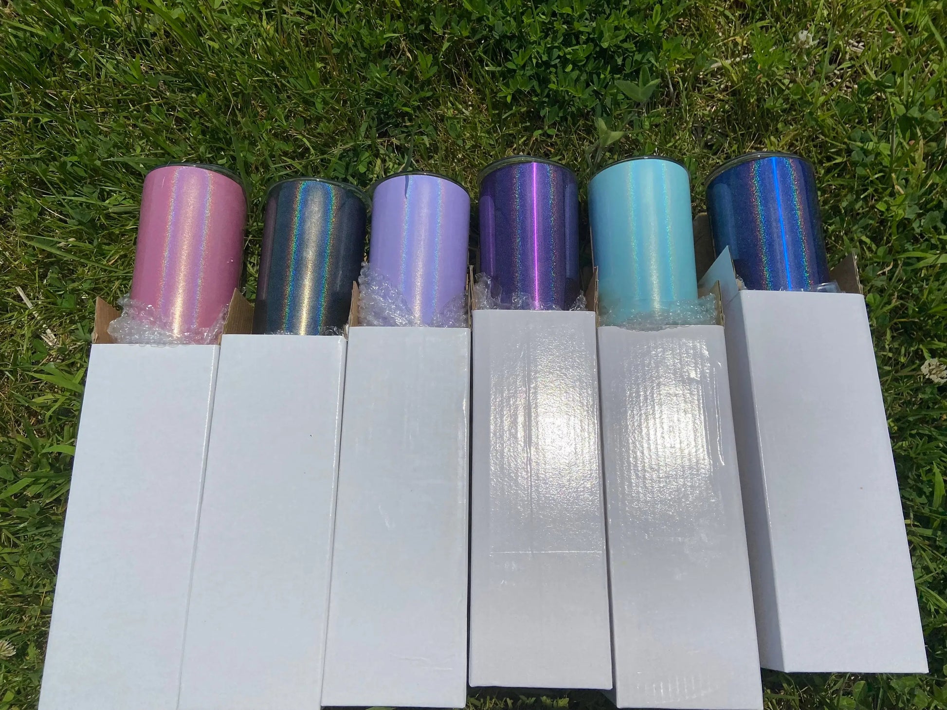 Holographic color change 20oz Tapered double walled steel tumbler, Ready to ship, sublimation, color change, custom RTS Handmadeohio