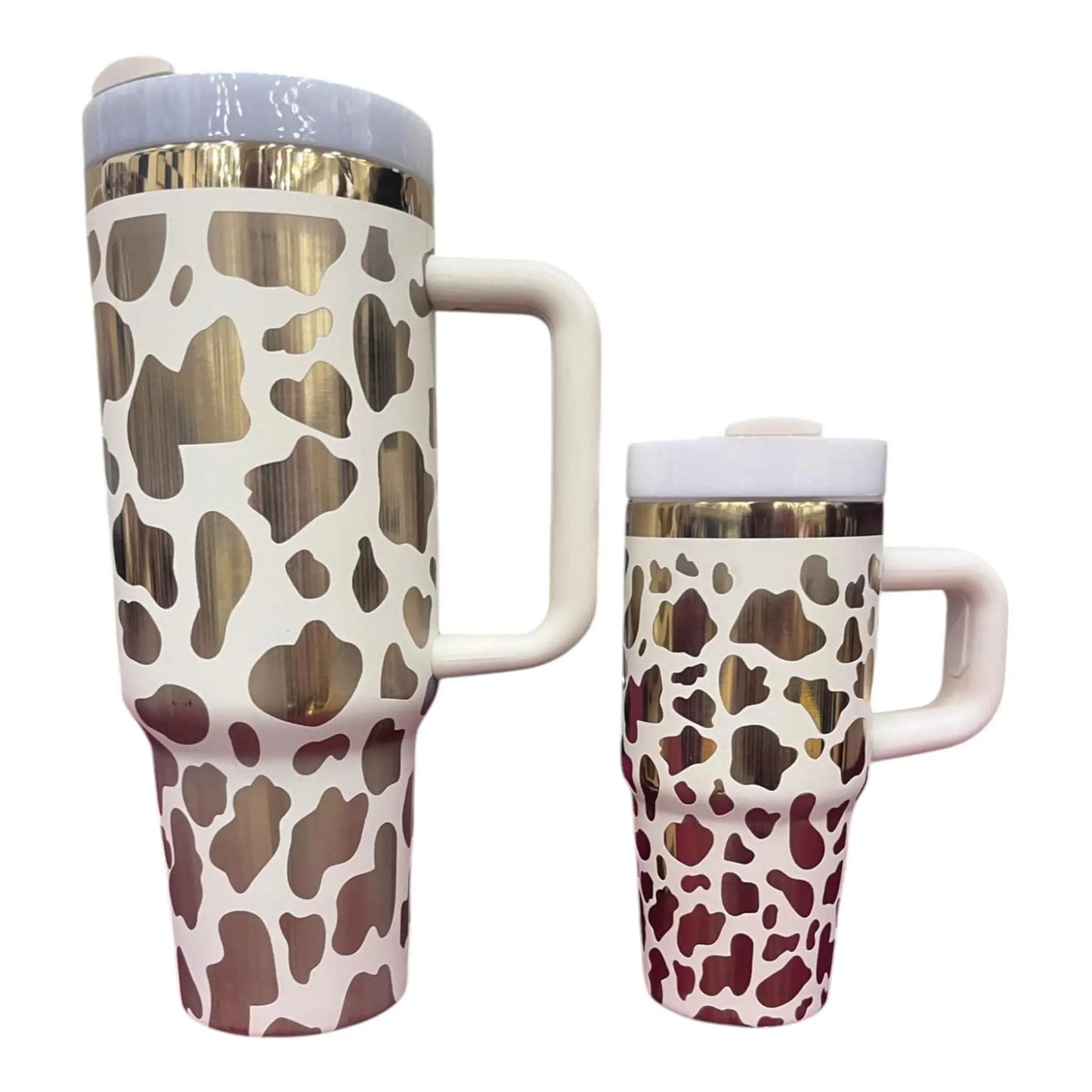Mama & Mini Tumbler Set: Stainless Steel Cream Tumblers Handmadeohio