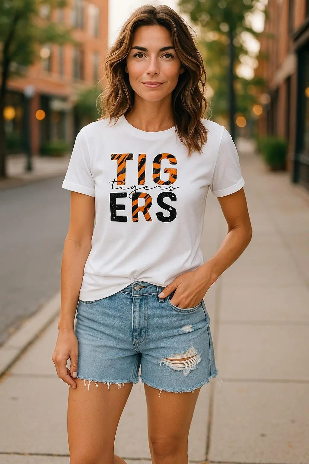 Tigers Spirit T-Shirt | Bold Tiger Stripe School Pride Tee Handmadeohio
