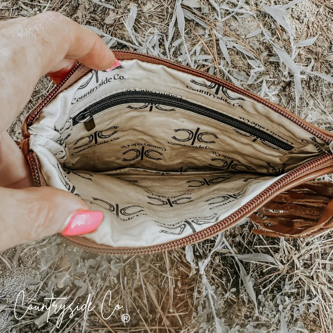 Stockdale Checkered Cowhide Wristlet Pouch Countryside Co.