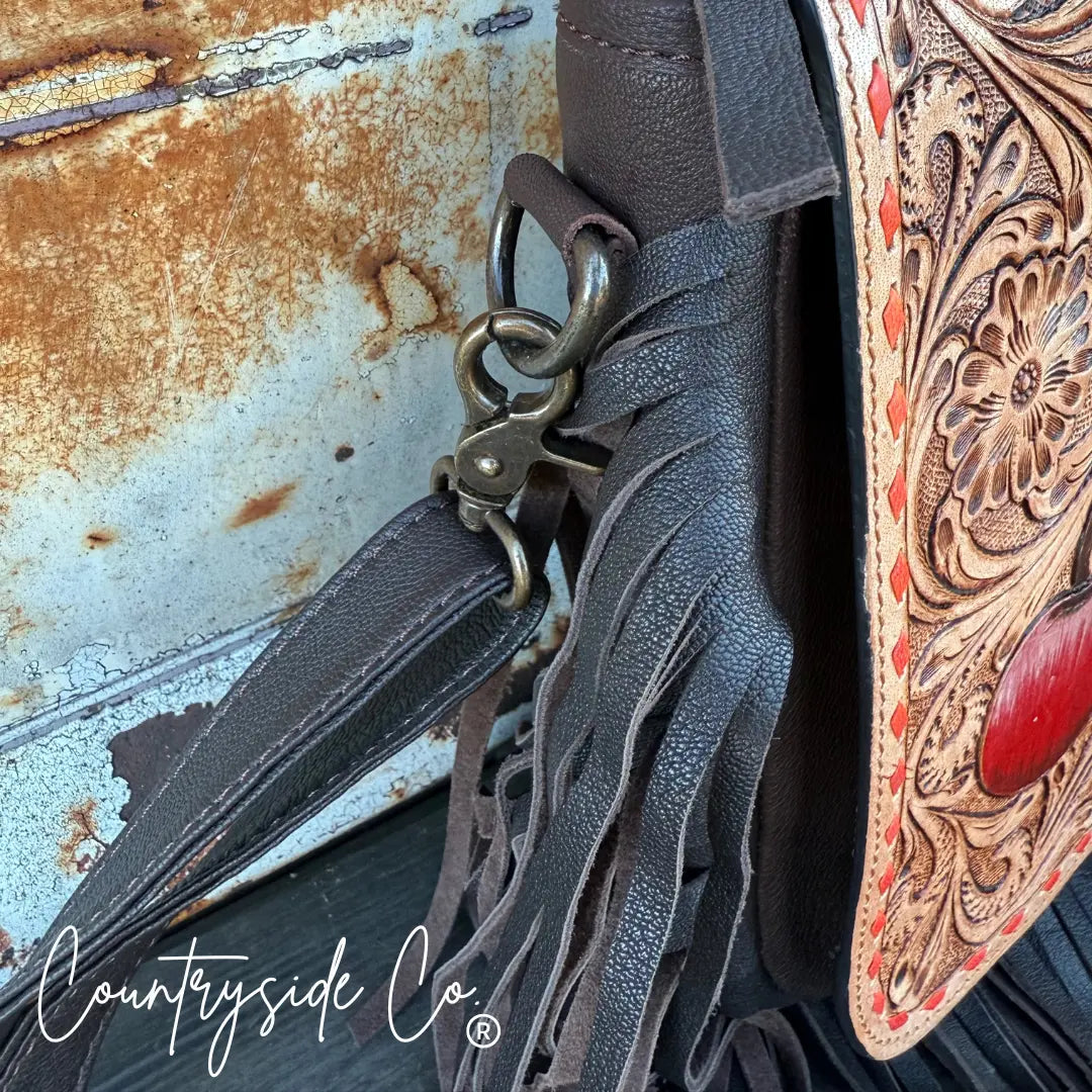 Cherry Crush Tooled Leather Purse Countryside Co.