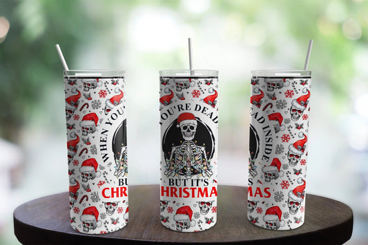 Christmas Dead inside 20oz tumbler dark humor Handmadeohio
