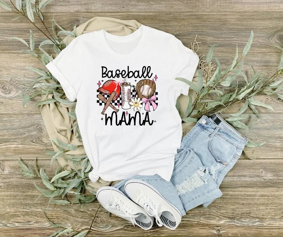Baseball Momma Graphic Tee: Vintage-Style Team Mom Shirt Handmadeohio