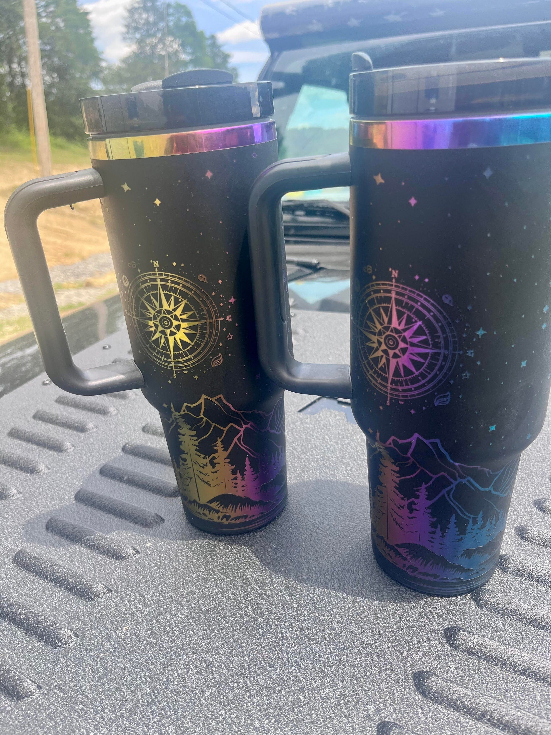 Custom Laser Engraved 40oz Tumbler: Insulated Stainless Steel Drinkware