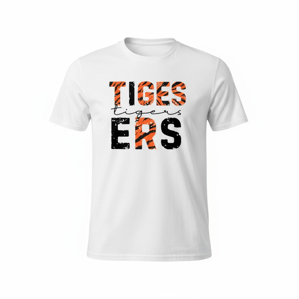 Tigers Spirit T-Shirt | Bold Tiger Stripe School Pride Tee