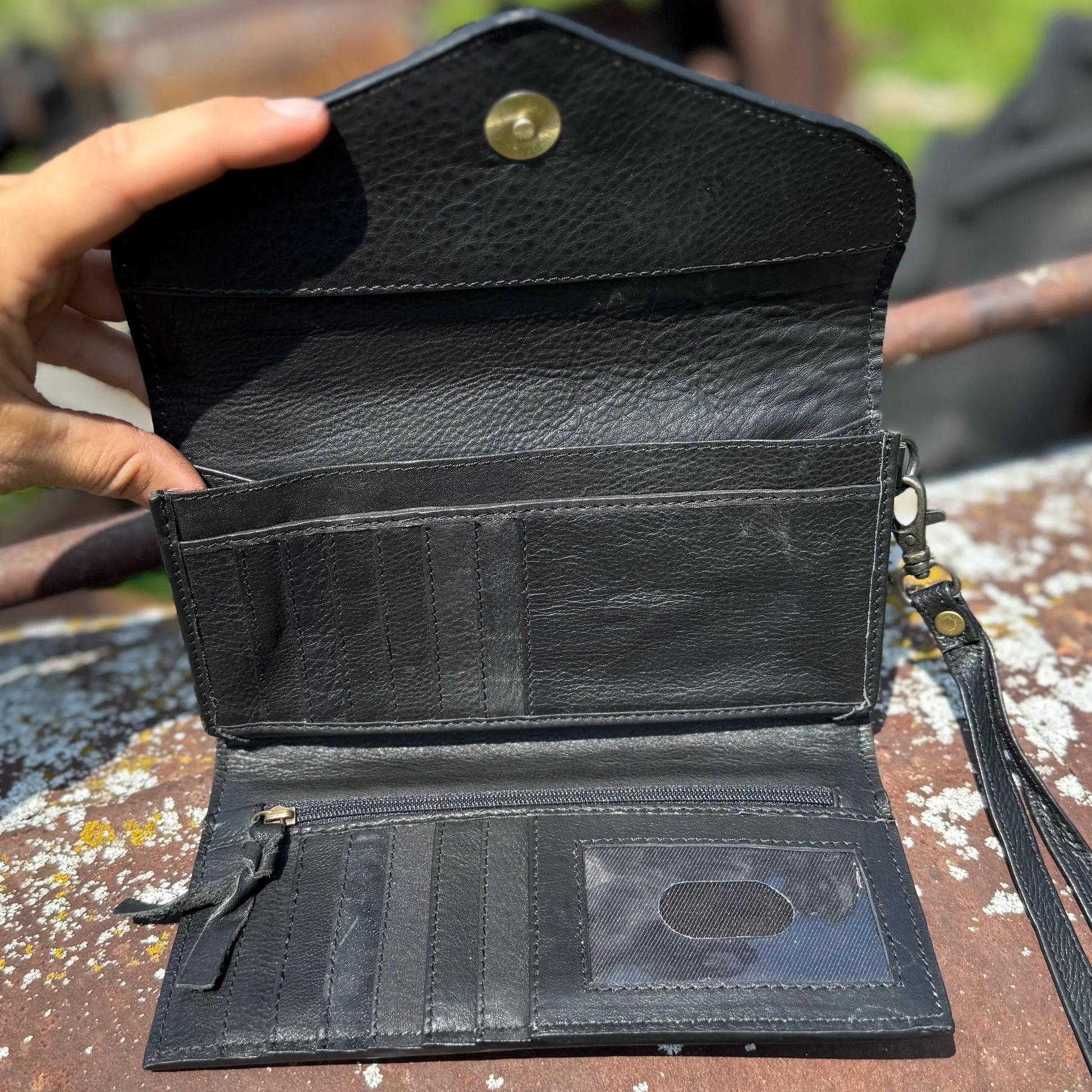 Genuine Western Cowhide Leather Purse and Clutch with Ace Cards and Dice painted details a Double B Wild Rags Exclusive Double B Wild Rags