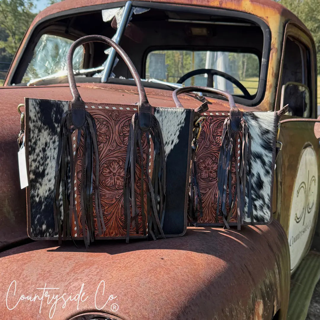 Jesse Conceal Carry Cowhide and Tooled Leather Handbag Countryside Co.
