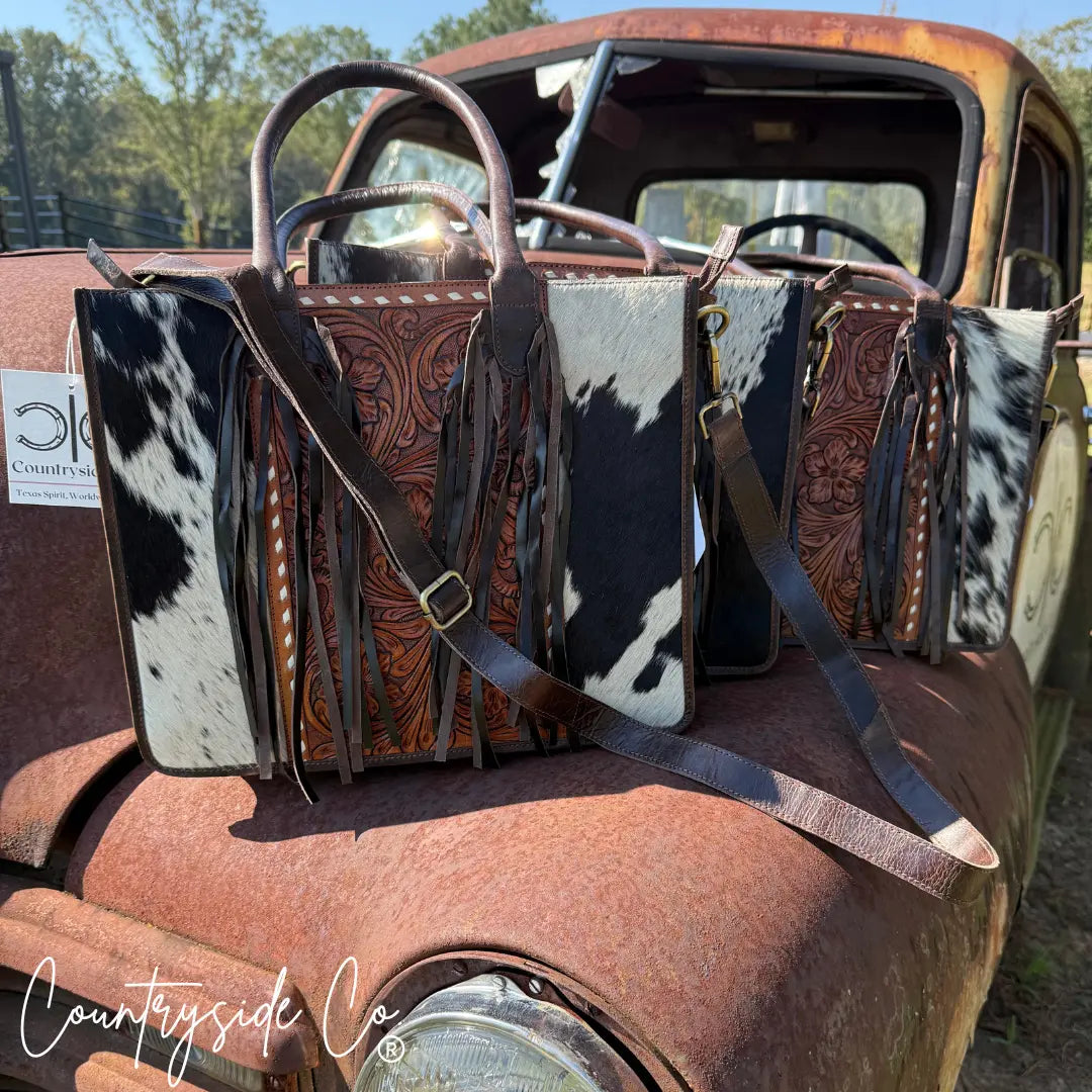 Jesse Conceal Carry Cowhide and Tooled Leather Handbag Countryside Co.