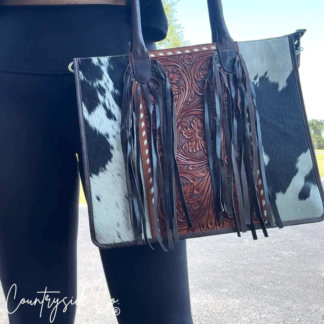 Jesse Conceal Carry Cowhide and Tooled Leather Handbag Countryside Co.