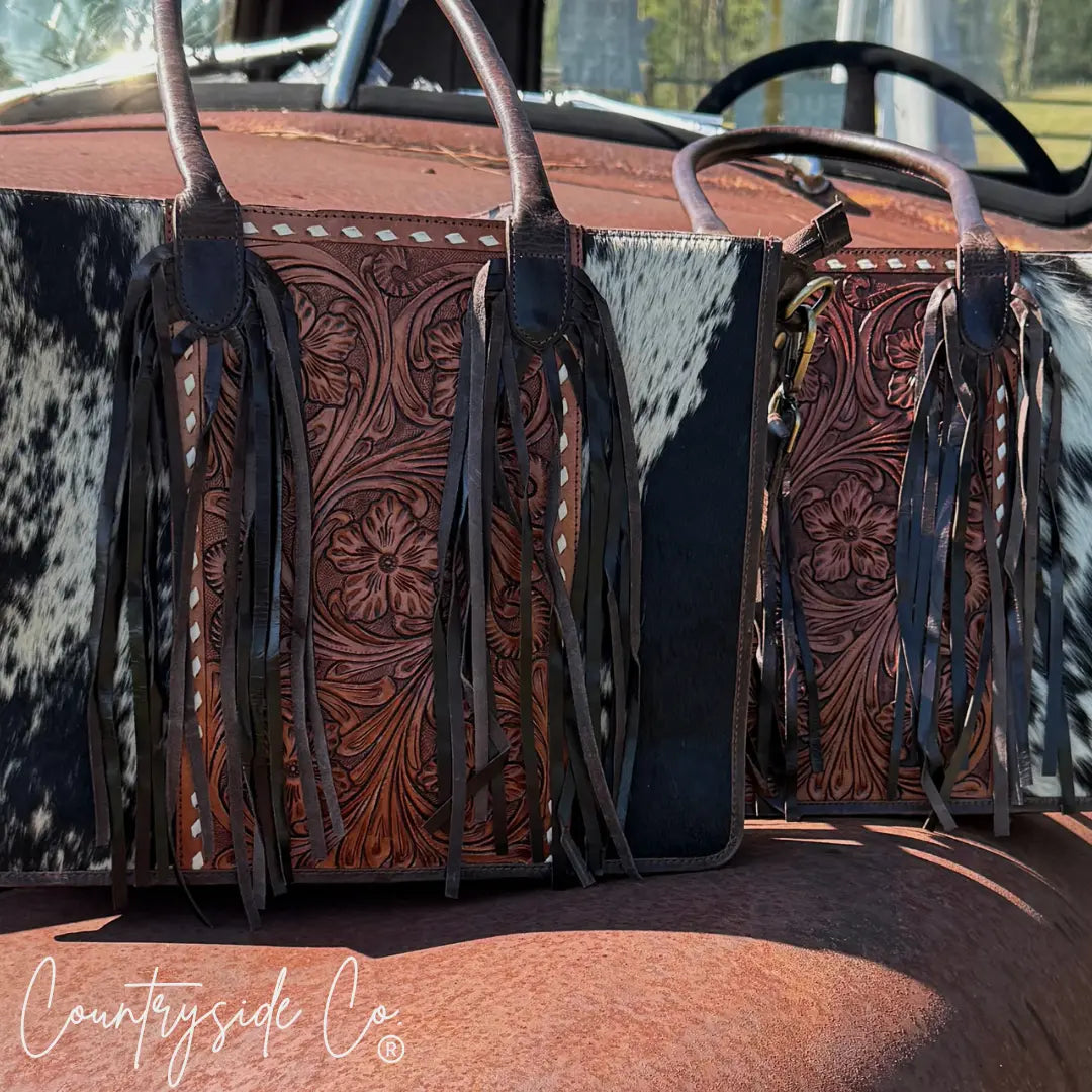 Jesse Conceal Carry Cowhide and Tooled Leather Handbag Countryside Co.