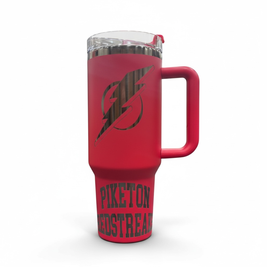 Piketon Redstreaks 40oz Engraved Handle Tumbler – Stainless Steel Insulated